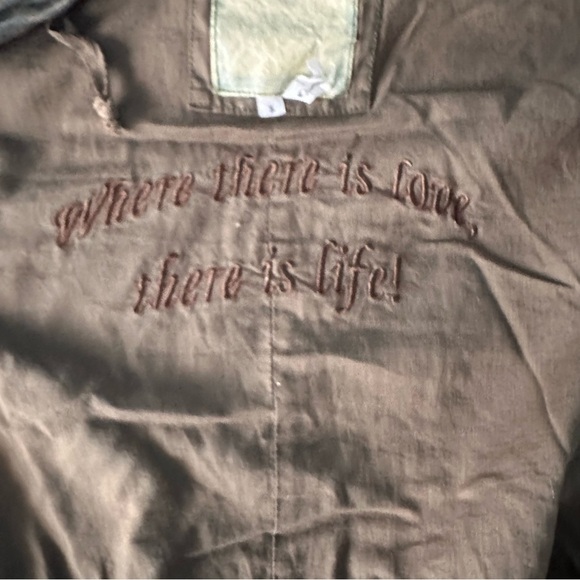 Paparazzi Utility Jacket with Aztec Sleeves Army Green Layered Western Small - Picture 5 of 10